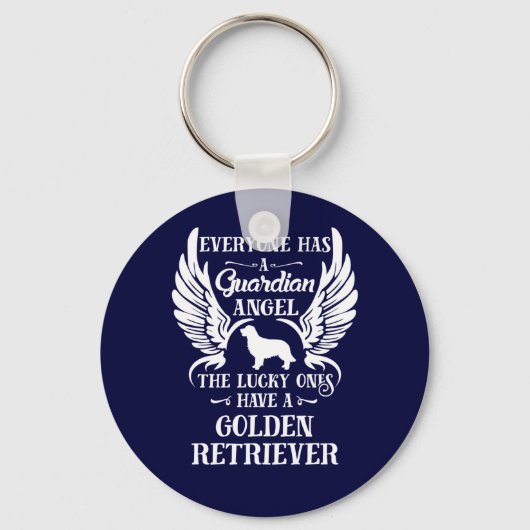 Golden Retriever pet dog guardian angel Sleutelhanger (Voorkant)