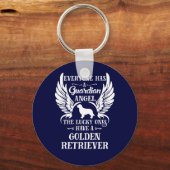 Golden Retriever pet dog guardian angel Sleutelhanger (Voorkant)