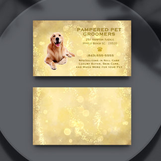 Golden Retriever Pet Groomer Spa Visitekaartje