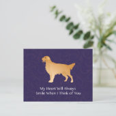 Golden Retriever - Pet Memorial - Denking of You Briefkaart (Staand voorkant)