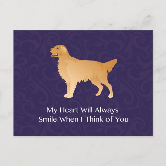 Golden Retriever - Pet Memorial - Denking of You Briefkaart (Voorkant)
