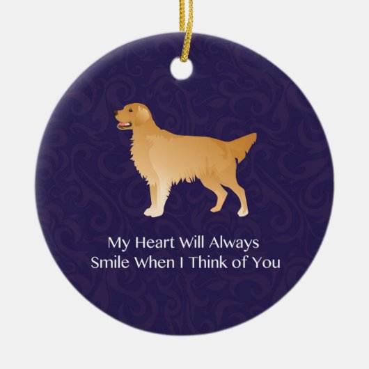 Golden Retriever - Pet Memorial - Denking of You Keramisch Ornament (Voorkant)