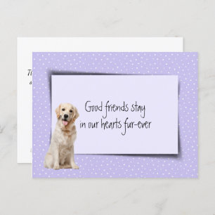 Golden Retriever Pet verlies van veearts Briefkaart