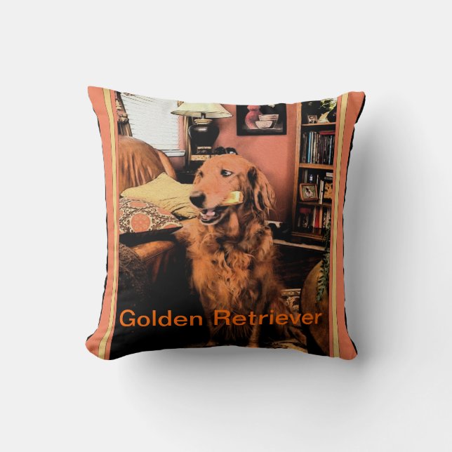 Golden Retriever Pillow Kussen (Voorkant)