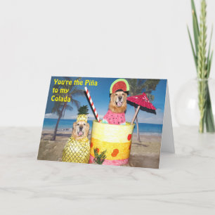Golden Retriever Piña Colada Vriendschap Kaart
