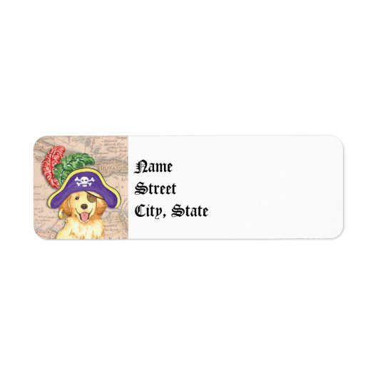 Golden Retriever Pirate Etiket (Voorkant)
