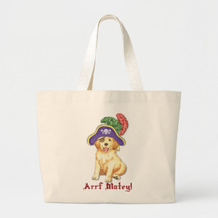 Golden Retriever Pirate Grote Tote Bag