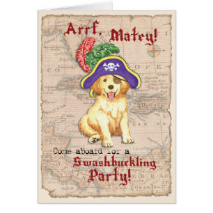 Golden Retriever Pirate Invitation