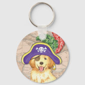 Golden Retriever Pirate Sleutelhanger (Voorkant)