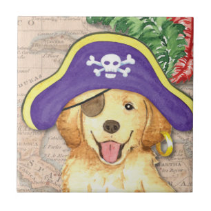 Golden Retriever Pirate Tegeltje