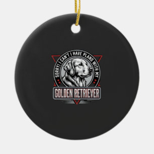 Golden Retriever Plannen Hond Badge Ontwerp Keramisch Ornament