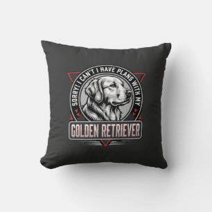 Golden Retriever Plannen Hond Badge Ontwerp Kussen