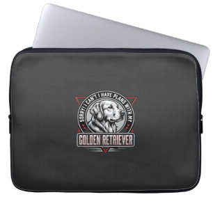 Golden Retriever Plannen Hond Badge Ontwerp Laptop Sleeve