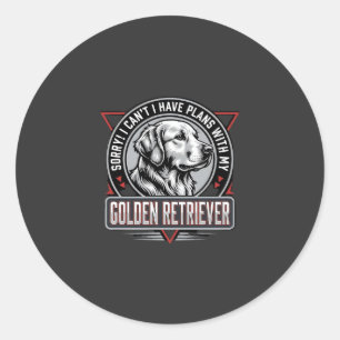 Golden Retriever Plannen Hond Badge Ontwerp Ronde Sticker