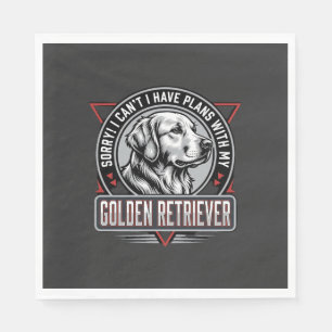 Golden Retriever Plannen Hond Badge Ontwerp Servet