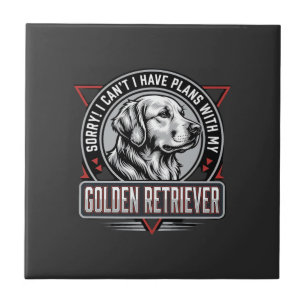 Golden Retriever Plannen Hond Badge Ontwerp Tegeltje