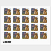 Golden Retriever Pledging Allegiance  Vierkante Sticker (Vel)