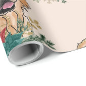 Golden Retriever Poinsettia Wrappapier Cadeaupapier (Rol Hoek)