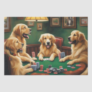 Golden Retriever Poker Party Decoupage Papier