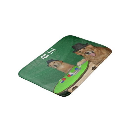 Golden Retriever Poker Pups Badmat (Gekanteld)
