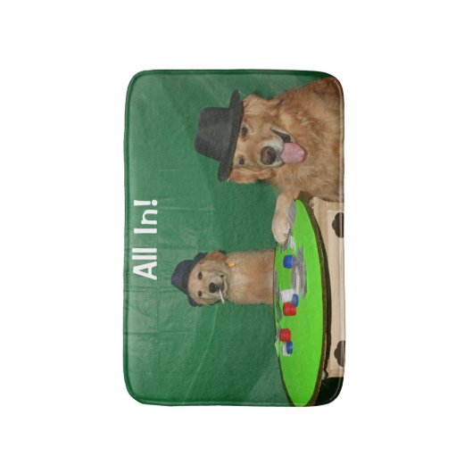 Golden Retriever Poker Pups Badmat (Voorkant Verticaal)
