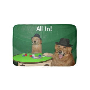 Golden Retriever Poker Pups Badmat