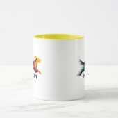 Golden retriever poligonal en amarillo y azul mok (Midden)