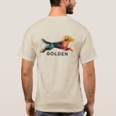 Golden retriever poligonal en amarillo y azul t-shirt (Achterkant)