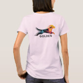 Golden retriever poligonal en amarillo y azul t-shirt (Achterkant)