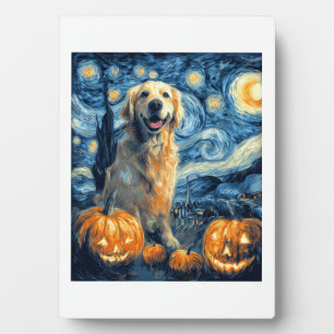 Golden Retriever Pompoen Sterrennacht Hondenmoeder Fotoplaat