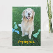 Golden Retriever Poop bemoedigend Kaart (Voorkant)