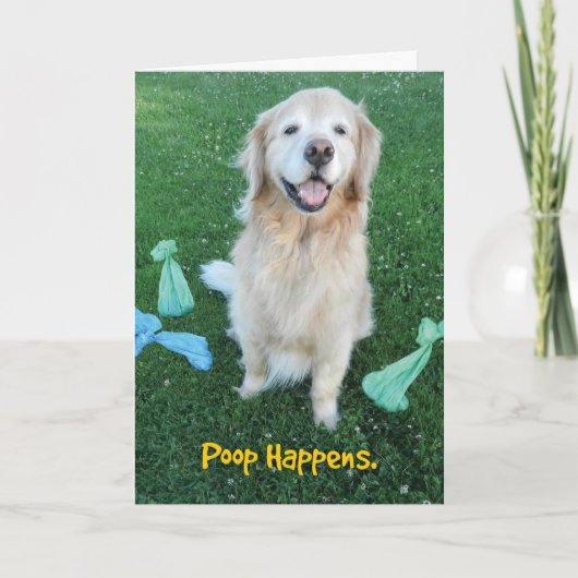 Golden Retriever Poop bemoedigend Kaart (Voorkant)