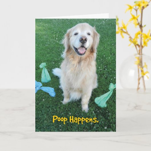 Golden Retriever Poop bemoedigend Kaart (Gele Bloem)