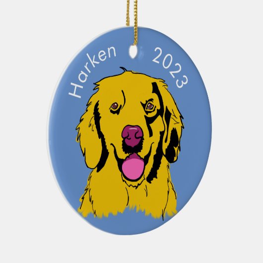Golden Retriever Pop Art Keramisch Ornament (Rechts)