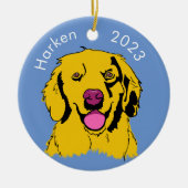 Golden Retriever Pop Art Keramisch Ornament (Voorkant)