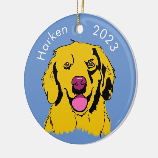 Golden Retriever Pop Art Keramisch Ornament (Links)