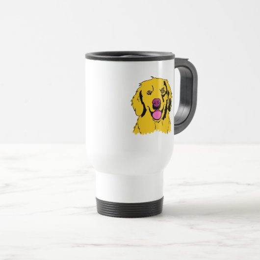Golden Retriever Pop Art Reisbeker (Voorkant rechts)