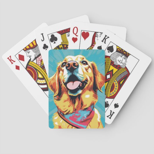 Golden Retriever Pop Art Speels & Warm Design voor Pokerkaarten (Achterkant)