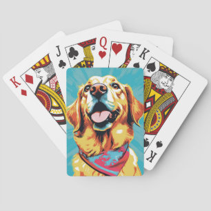 Golden Retriever Pop Art Speelse en Warme Ontwerpe Pokerkaarten
