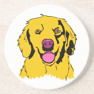 Golden Retriever Pop Art T-shirt Zandsteen Onderzetter