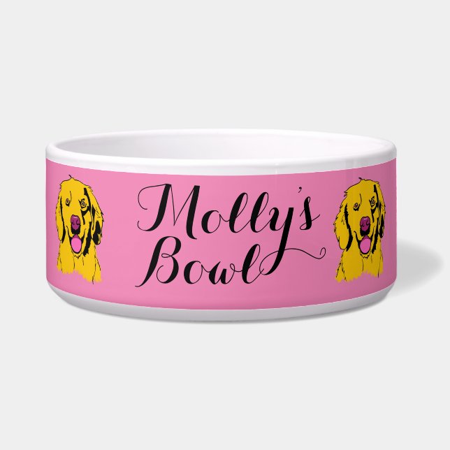 Golden Retriever Pop Art Voerbakje (Voorkant)