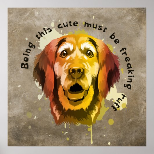 Golden Retriever Pop Poster (Voorkant)