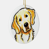Golden Retriever Portrait Personalized Keramisch Ornament (Rechts)