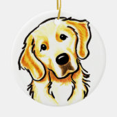 Golden Retriever Portrait Personalized Keramisch Ornament (Voorkant)
