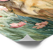 Golden Retriever Portrait Poster – Waterverf Dog (Hoek)