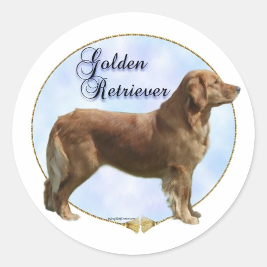 Golden Retriever Portrait Sticker (Voorkant)