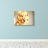 Golden Retriever Portret Canvas Afdruk (Insitu (Houten vloer))