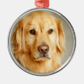 Golden Retriever Portret Metalen Ornament (Voorkant)