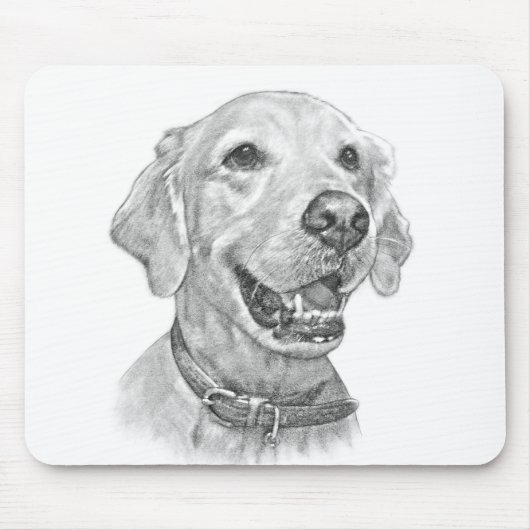 Golden Retriever Portret Muismat (Voorkant)
