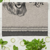 Golden Retriever  portret schattig citaat Theedoek (Gevouwen)